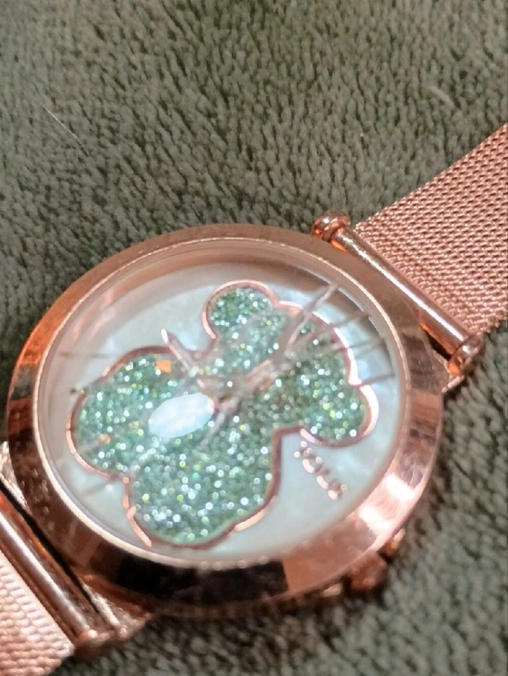 Glitter Bear Mesh Strap Watch - Pink, Blue, Black, Green